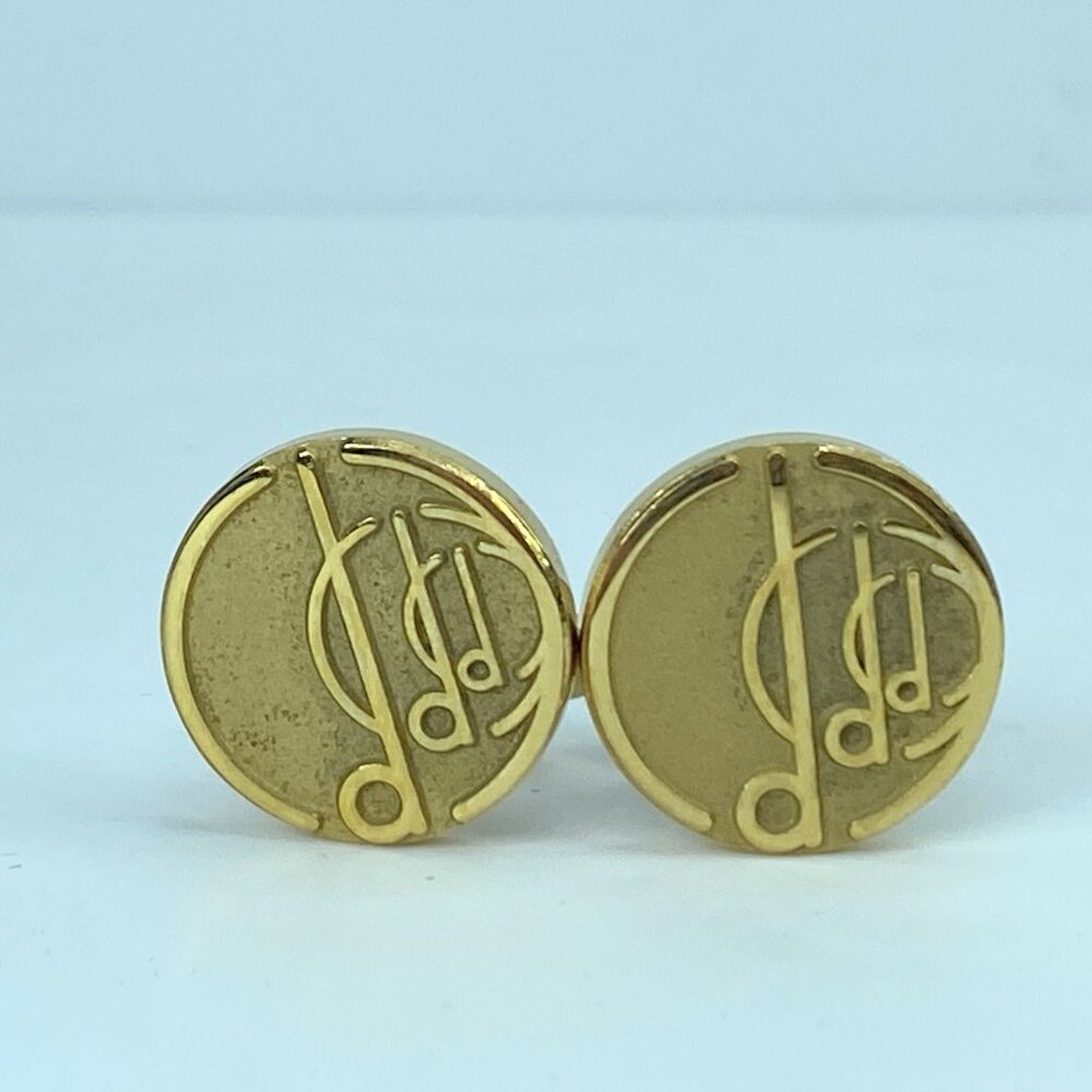 Alfred Dunhill Dunhill Golden tone men's cufflink black velvet gift box GS453 - Picture 2 of 7